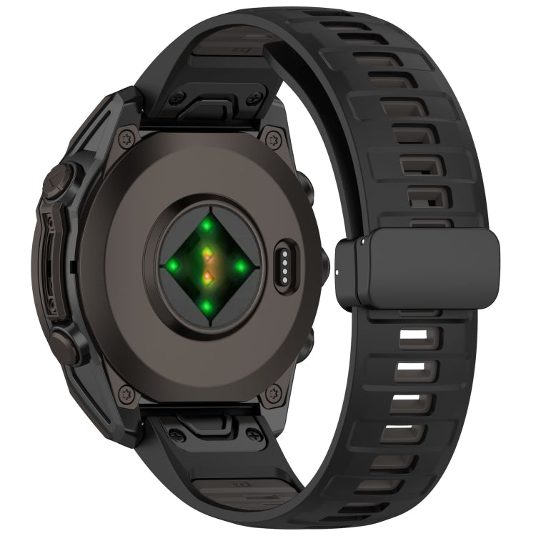For Garmin Fenix 8 AMOLED 51mm Two Color Magnetic Silicone Watch Band