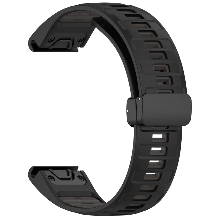 For Garmin Fenix 8 AMOLED 51mm Two Color Magnetic Silicone Watch Band