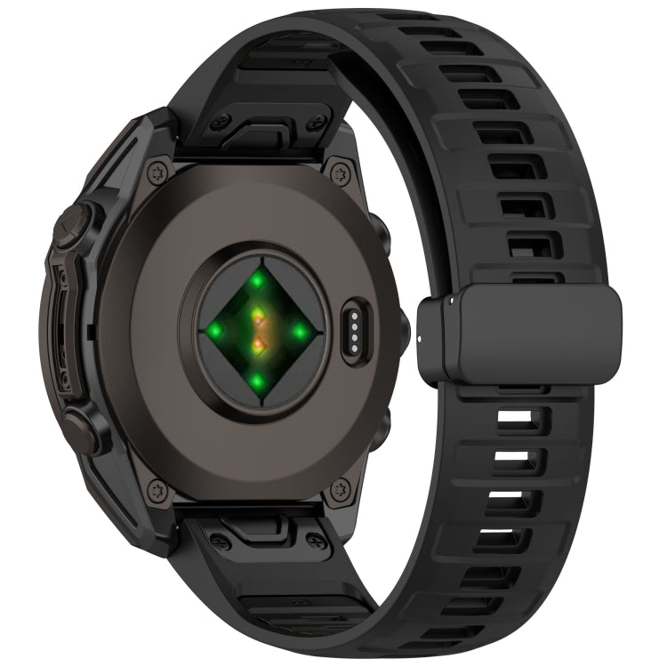 For Garmin Fenix 8 AMOLED 51mm Two Color Magnetic Silicone Watch Band