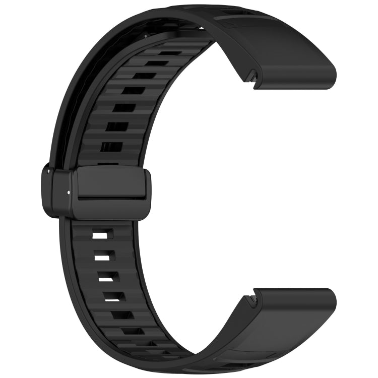For Garmin Fenix 8 AMOLED 51mm Two Color Magnetic Silicone Watch Band