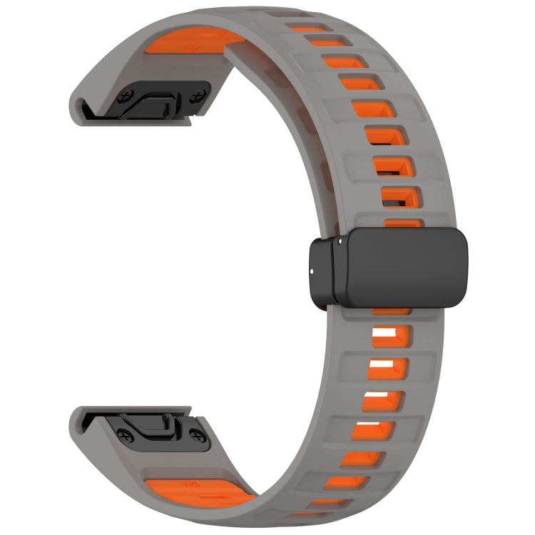 For Garmin Fenix 8 AMOLED 51mm Two Color Magnetic Silicone Watch Band