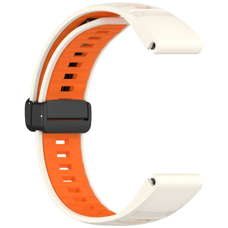 For Garmin Fenix 8 AMOLED 51mm Two Color Magnetic Silicone Watch Band