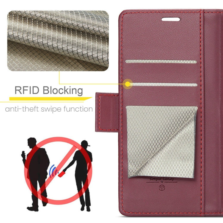 For Galaxy S24 FE 5G CaseMe 023 Butterfly Buckle Litchi Texture RFID Anti-theft Leather Phone Case