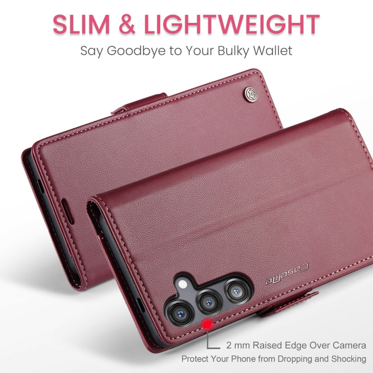 For Galaxy S24 FE 5G CaseMe 023 Butterfly Buckle Litchi Texture RFID Anti-theft Leather Phone Case
