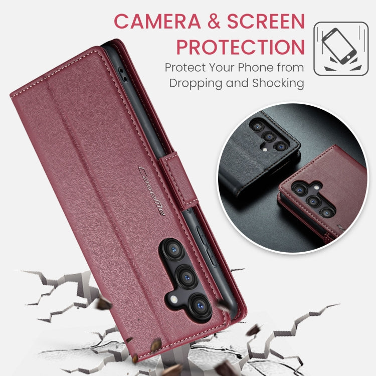 For Galaxy S24 FE 5G CaseMe 023 Butterfly Buckle Litchi Texture RFID Anti-theft Leather Phone Case
