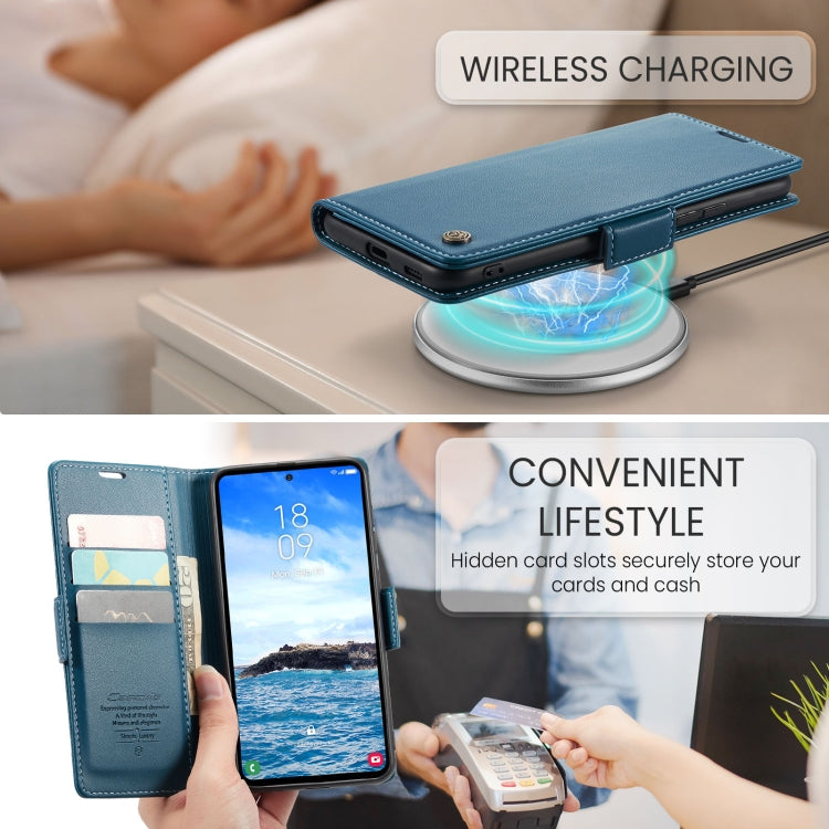For Galaxy S24 FE 5G CaseMe 023 Butterfly Buckle Litchi Texture RFID Anti-theft Leather Phone Case