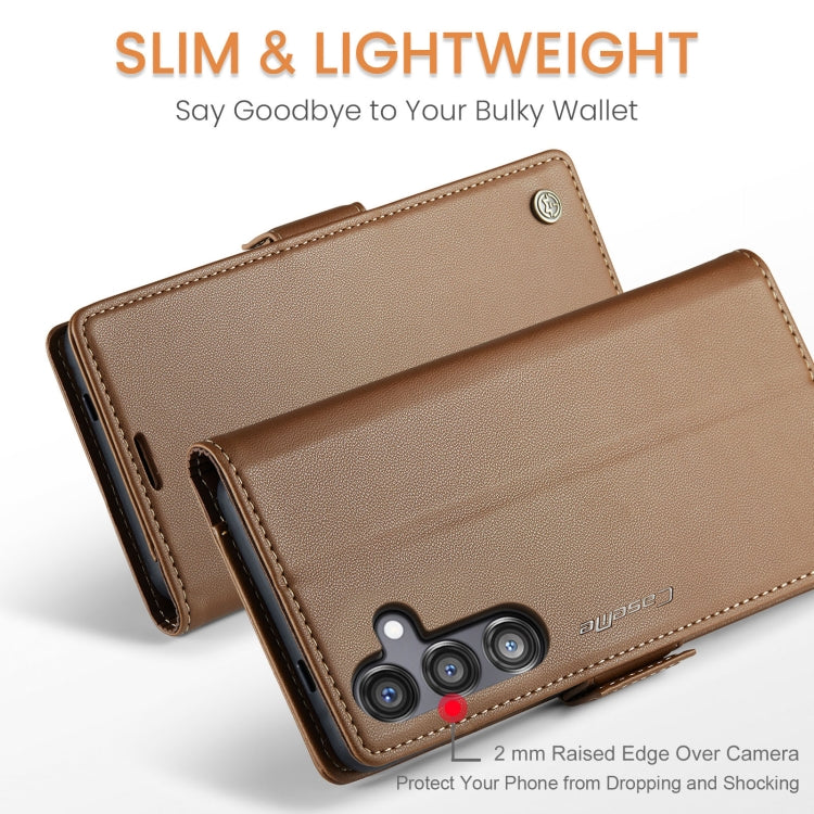 For Galaxy S24 FE 5G CaseMe 023 Butterfly Buckle Litchi Texture RFID Anti-theft Leather Phone Case