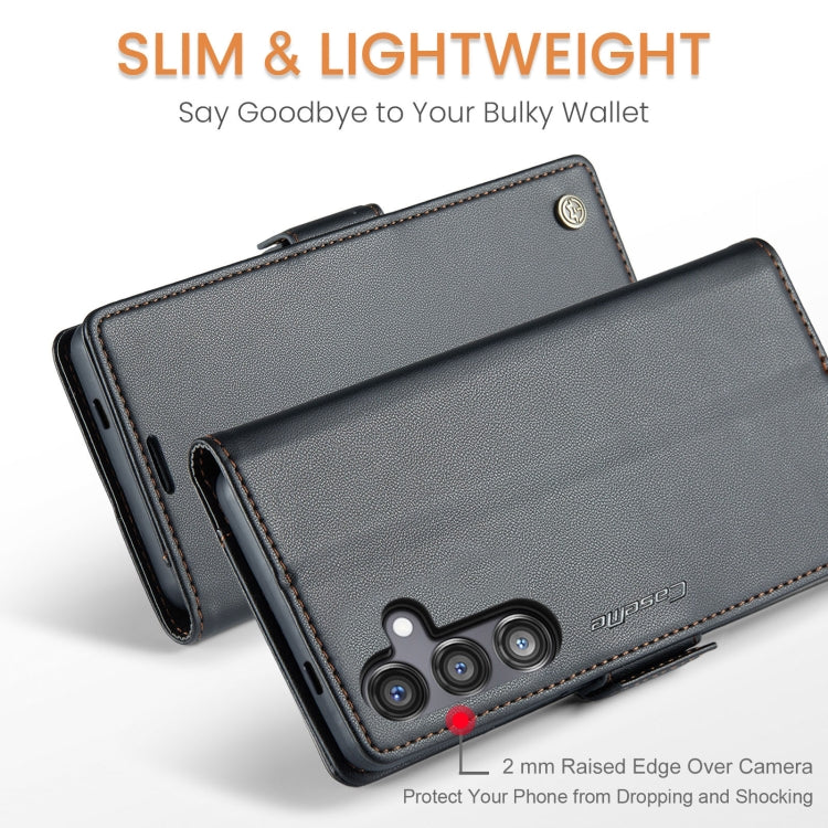 For Galaxy S24 FE 5G CaseMe 023 Butterfly Buckle Litchi Texture RFID Anti-theft Leather Phone Case