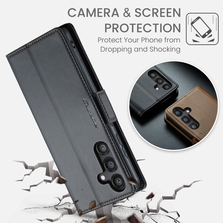 For Galaxy S24 FE 5G CaseMe 023 Butterfly Buckle Litchi Texture RFID Anti-theft Leather Phone Case