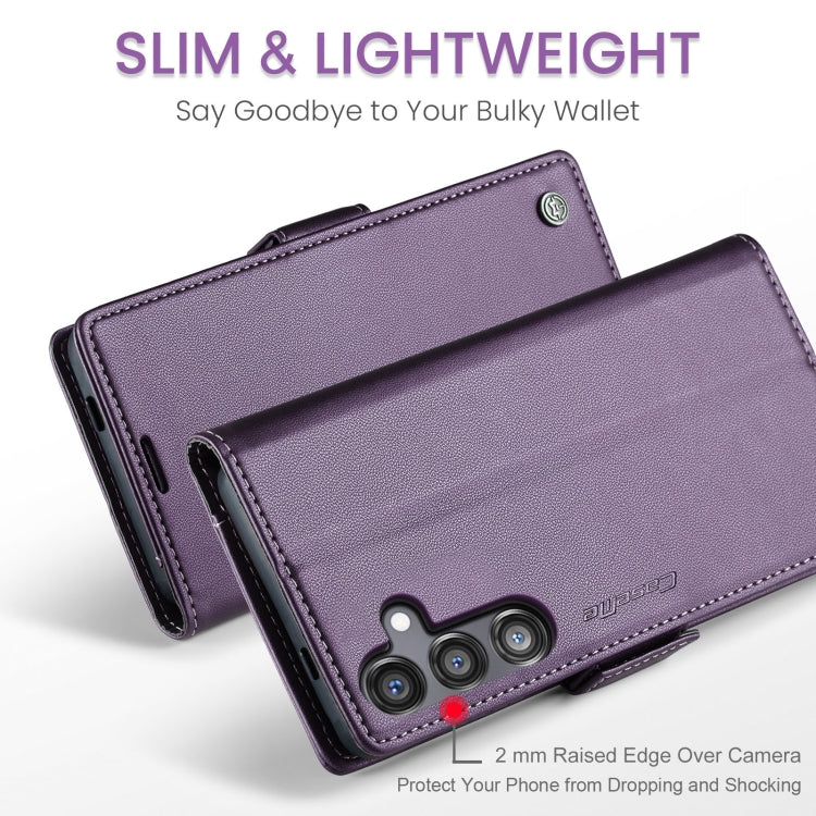 For Galaxy S24 FE 5G CaseMe 023 Butterfly Buckle Litchi Texture RFID Anti-theft Leather Phone Case