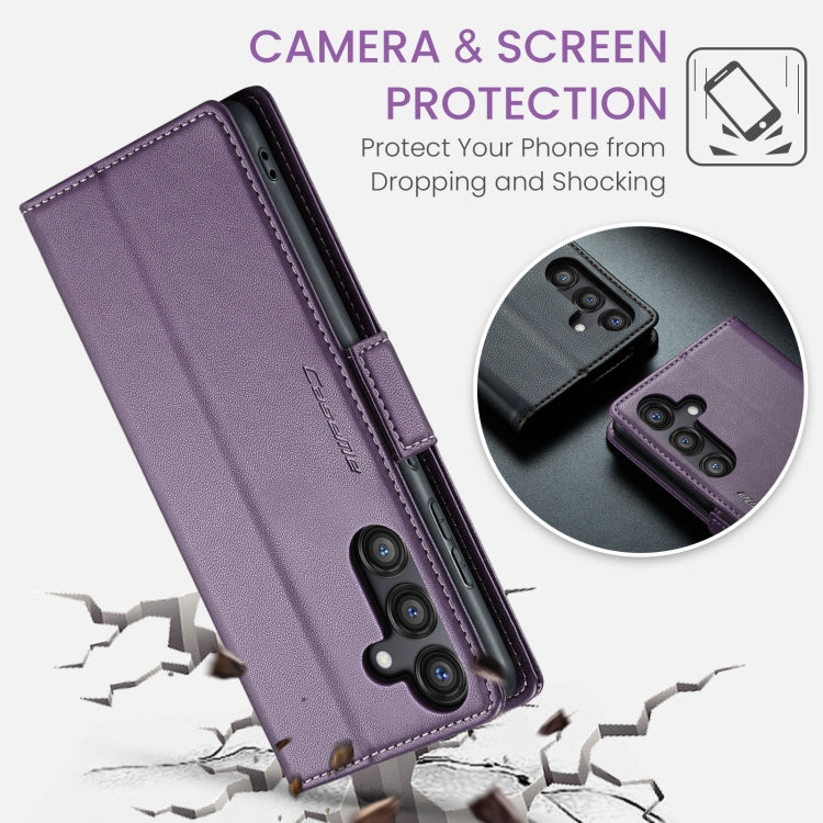 For Galaxy S24 FE 5G CaseMe 023 Butterfly Buckle Litchi Texture RFID Anti-theft Leather Phone Case