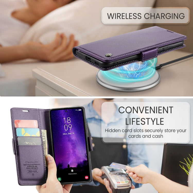 For Galaxy S24 FE 5G CaseMe 023 Butterfly Buckle Litchi Texture RFID Anti-theft Leather Phone Case