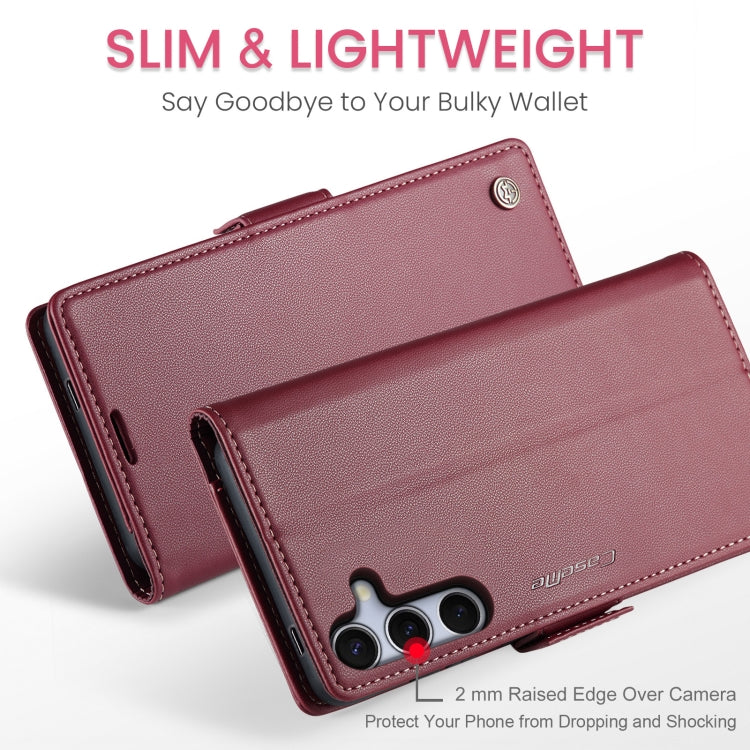 For Galaxy S25+ 5G CaseMe 023 Butterfly Buckle Litchi Texture RFID Anti-theft Leather Phone Case
