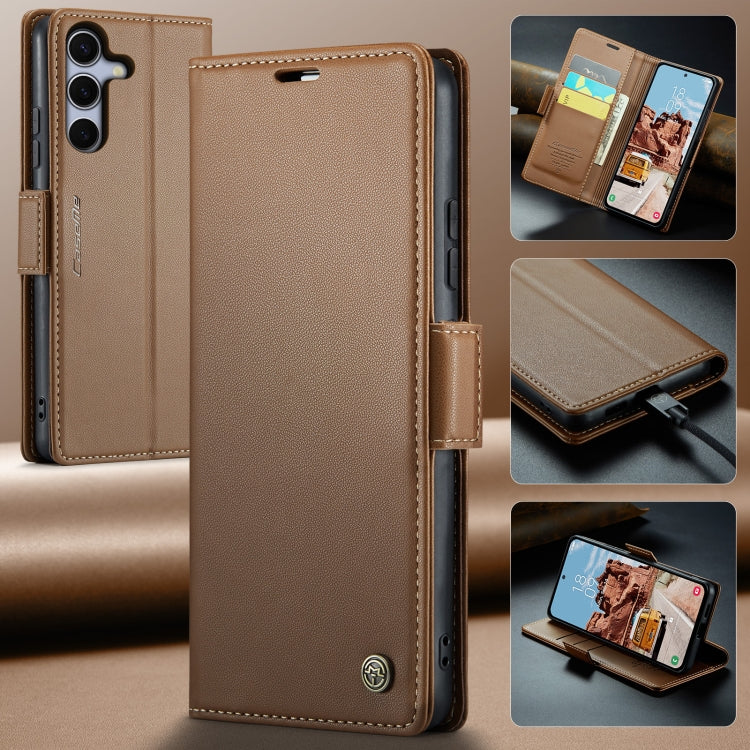 For Galaxy S25+ 5G CaseMe 023 Butterfly Buckle Litchi Texture RFID Anti-theft Leather Phone Case