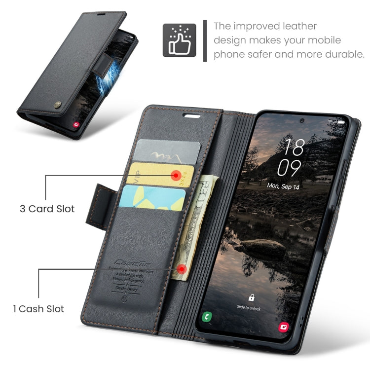For Galaxy S25+ 5G CaseMe 023 Butterfly Buckle Litchi Texture RFID Anti-theft Leather Phone Case