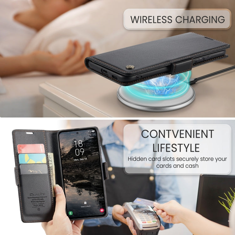 For Galaxy S25+ 5G CaseMe 023 Butterfly Buckle Litchi Texture RFID Anti-theft Leather Phone Case