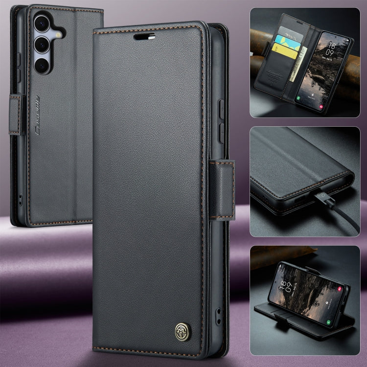 For Galaxy S25+ 5G CaseMe 023 Butterfly Buckle Litchi Texture RFID Anti-theft Leather Phone Case