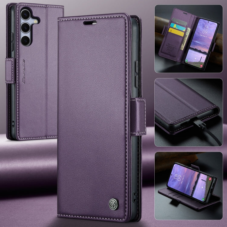 For Galaxy S25+ 5G CaseMe 023 Butterfly Buckle Litchi Texture RFID Anti-theft Leather Phone Case