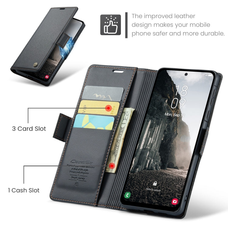 For Galaxy A36 5G CaseMe 023 Butterfly Buckle Litchi Texture RFID Anti-theft Leather Phone Case