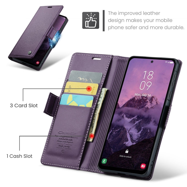 For Galaxy A36 5G CaseMe 023 Butterfly Buckle Litchi Texture RFID Anti-theft Leather Phone Case