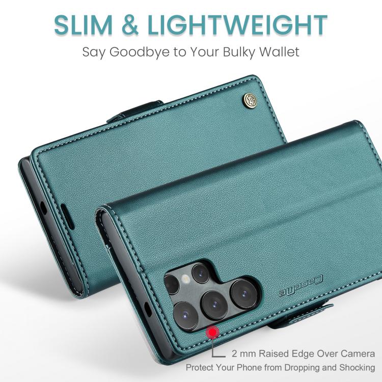 For Galaxy S25 Ultra 5G CaseMe 023 Butterfly Buckle Litchi Texture RFID Anti-theft Leather Phone Case