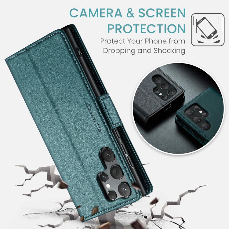 For Galaxy S25 Ultra 5G CaseMe 023 Butterfly Buckle Litchi Texture RFID Anti-theft Leather Phone Case