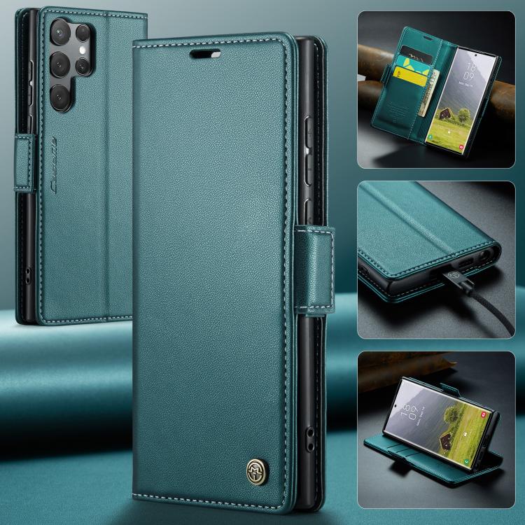 For Galaxy S25 Ultra 5G CaseMe 023 Butterfly Buckle Litchi Texture RFID Anti-theft Leather Phone Case