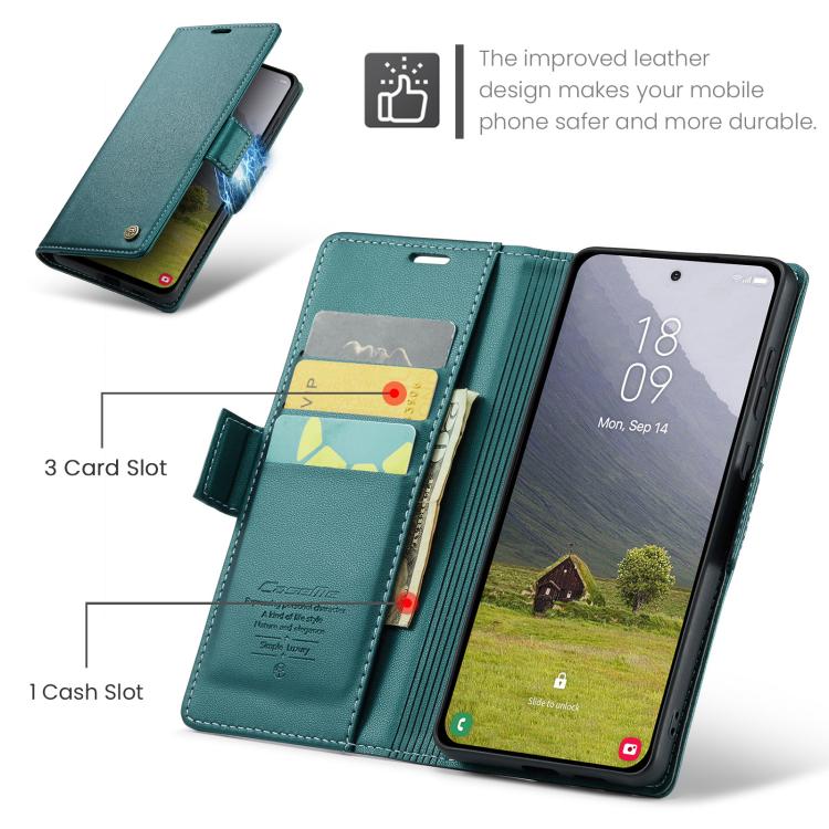 For Galaxy S25 Edge 5G CaseMe 023 Butterfly Buckle Litchi Texture RFID Anti-theft Leather Phone Case