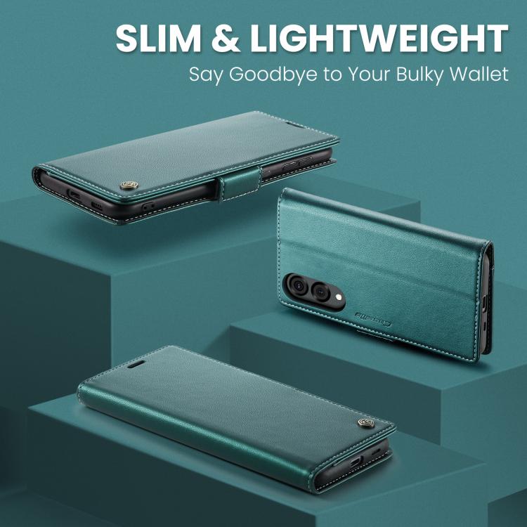 For Galaxy S25 Edge 5G CaseMe 023 Butterfly Buckle Litchi Texture RFID Anti-theft Leather Phone Case