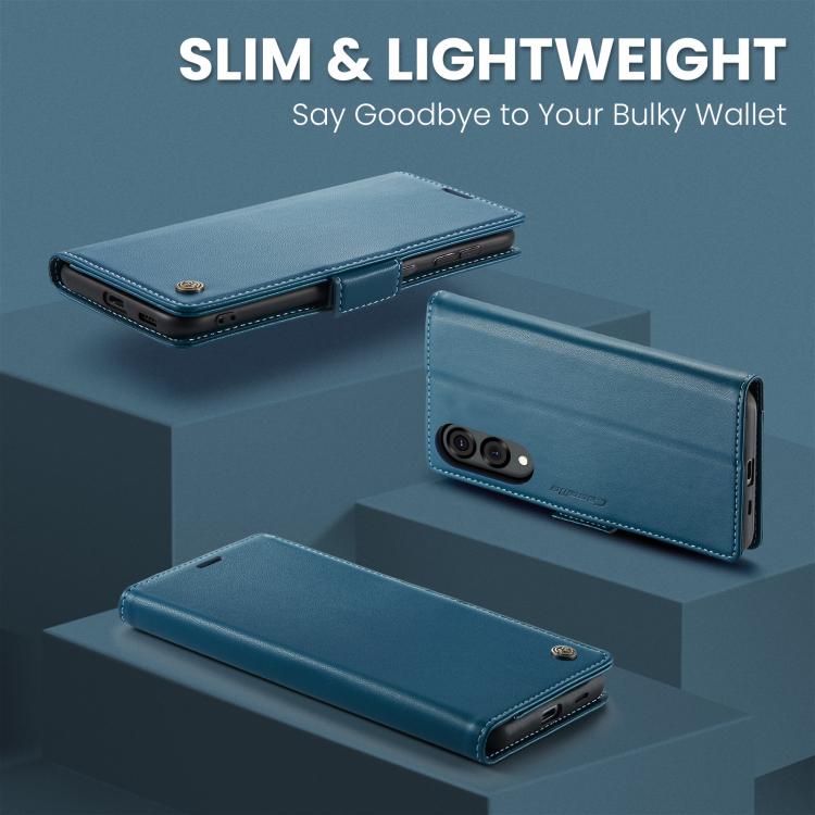 For Galaxy S25 Edge 5G CaseMe 023 Butterfly Buckle Litchi Texture RFID Anti-theft Leather Phone Case