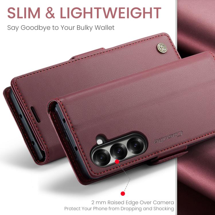For Galaxy Z Fold7 CaseMe 023 Butterfly Buckle Litchi Texture RFID Anti-theft Leather Phone Case