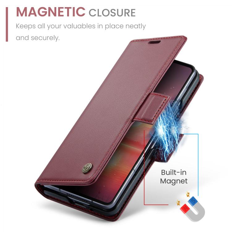 For Galaxy Z Fold7 CaseMe 023 Butterfly Buckle Litchi Texture RFID Anti-theft Leather Phone Case