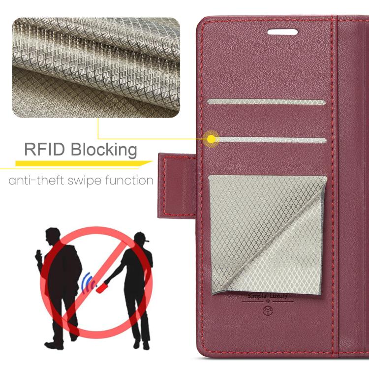 For Galaxy Z Fold7 CaseMe 023 Butterfly Buckle Litchi Texture RFID Anti-theft Leather Phone Case