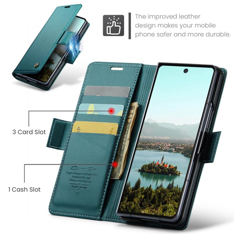 For Galaxy Z Fold7 CaseMe 023 Butterfly Buckle Litchi Texture RFID Anti-theft Leather Phone Case