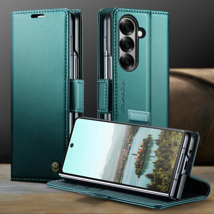 For Galaxy Z Fold7 CaseMe 023 Butterfly Buckle Litchi Texture RFID Anti-theft Leather Phone Case