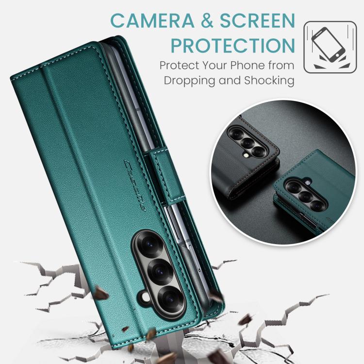 For Galaxy Z Fold7 CaseMe 023 Butterfly Buckle Litchi Texture RFID Anti-theft Leather Phone Case