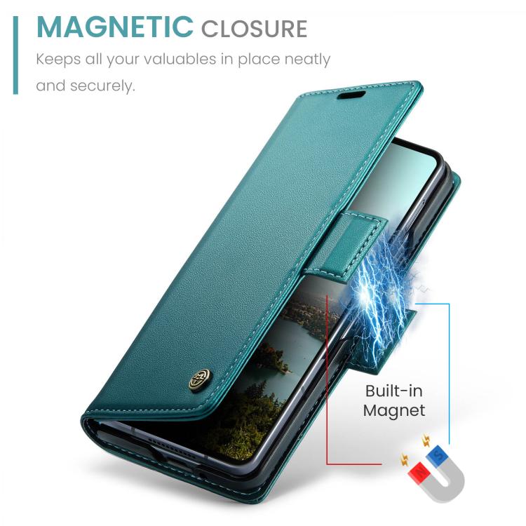 For Galaxy Z Fold7 CaseMe 023 Butterfly Buckle Litchi Texture RFID Anti-theft Leather Phone Case