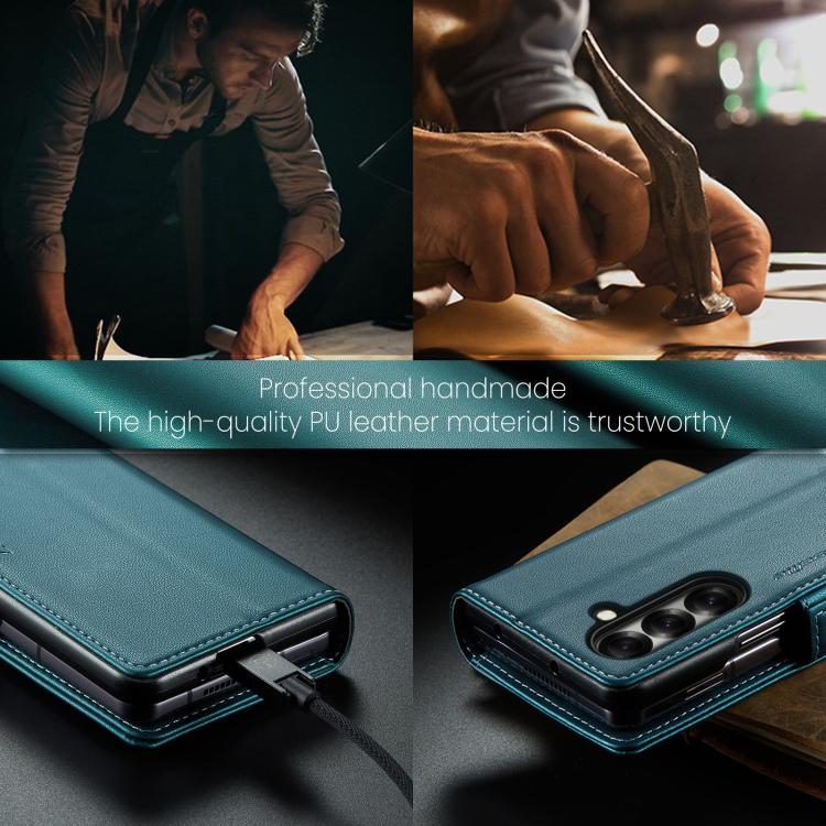For Galaxy Z Fold7 CaseMe 023 Butterfly Buckle Litchi Texture RFID Anti-theft Leather Phone Case