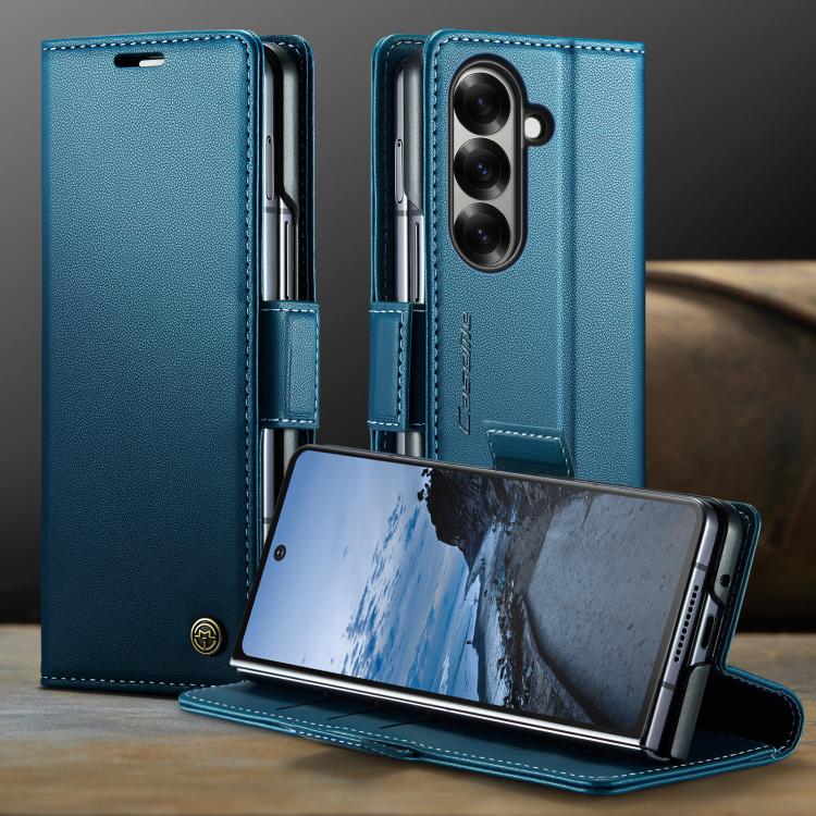 For Galaxy Z Fold7 CaseMe 023 Butterfly Buckle Litchi Texture RFID Anti-theft Leather Phone Case