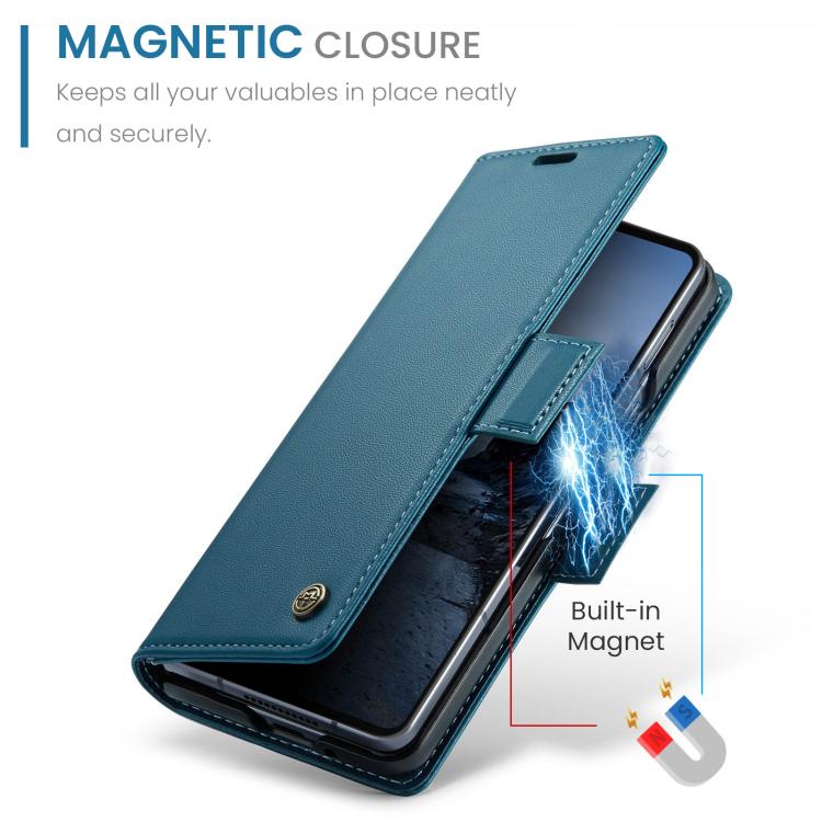 For Galaxy Z Fold7 CaseMe 023 Butterfly Buckle Litchi Texture RFID Anti-theft Leather Phone Case