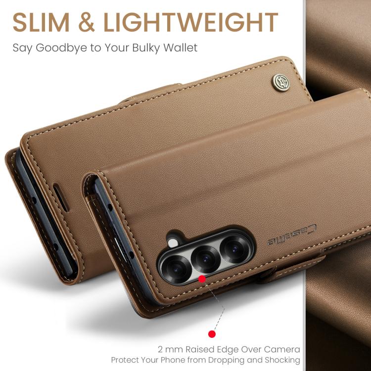 For Galaxy Z Fold7 CaseMe 023 Butterfly Buckle Litchi Texture RFID Anti-theft Leather Phone Case
