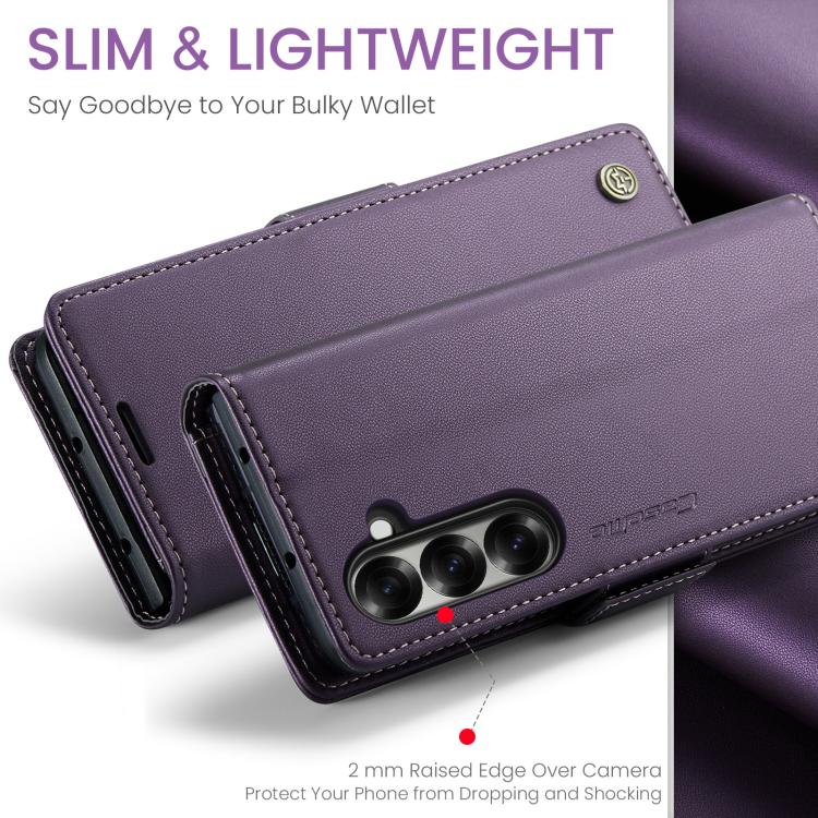 For Galaxy Z Fold7 CaseMe 023 Butterfly Buckle Litchi Texture RFID Anti-theft Leather Phone Case