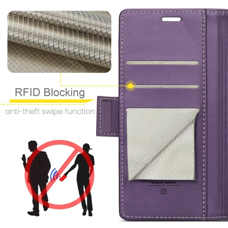 For Galaxy Z Fold7 CaseMe 023 Butterfly Buckle Litchi Texture RFID Anti-theft Leather Phone Case