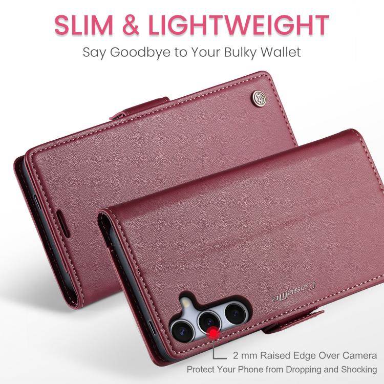 For Galaxy S25 FE 5G CaseMe 023 Butterfly Buckle Litchi Texture RFID Anti-theft Leather Phone Case