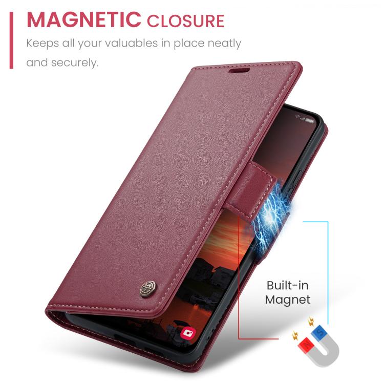 For Galaxy S25 FE 5G CaseMe 023 Butterfly Buckle Litchi Texture RFID Anti-theft Leather Phone Case