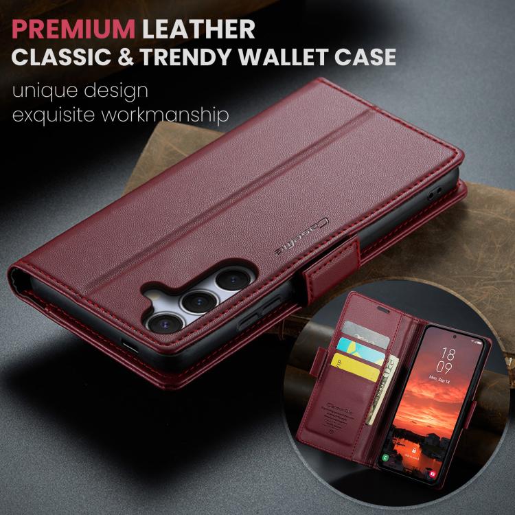 For Galaxy S25 FE 5G CaseMe 023 Butterfly Buckle Litchi Texture RFID Anti-theft Leather Phone Case