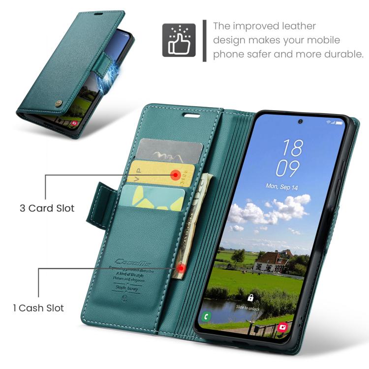 For Galaxy S25 FE 5G CaseMe 023 Butterfly Buckle Litchi Texture RFID Anti-theft Leather Phone Case