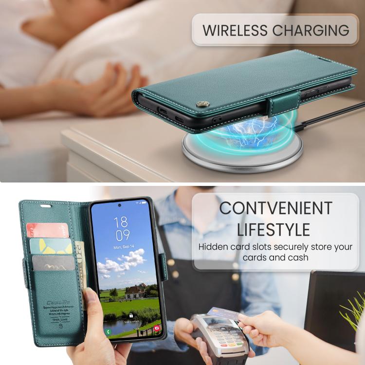 For Galaxy S25 FE 5G CaseMe 023 Butterfly Buckle Litchi Texture RFID Anti-theft Leather Phone Case