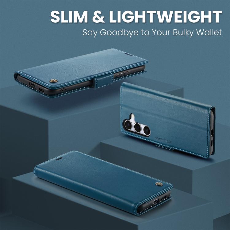 For Galaxy S25 FE 5G CaseMe 023 Butterfly Buckle Litchi Texture RFID Anti-theft Leather Phone Case