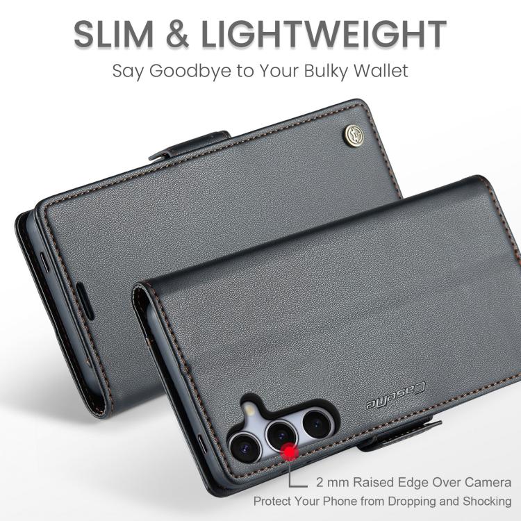 For Galaxy S25 FE 5G CaseMe 023 Butterfly Buckle Litchi Texture RFID Anti-theft Leather Phone Case